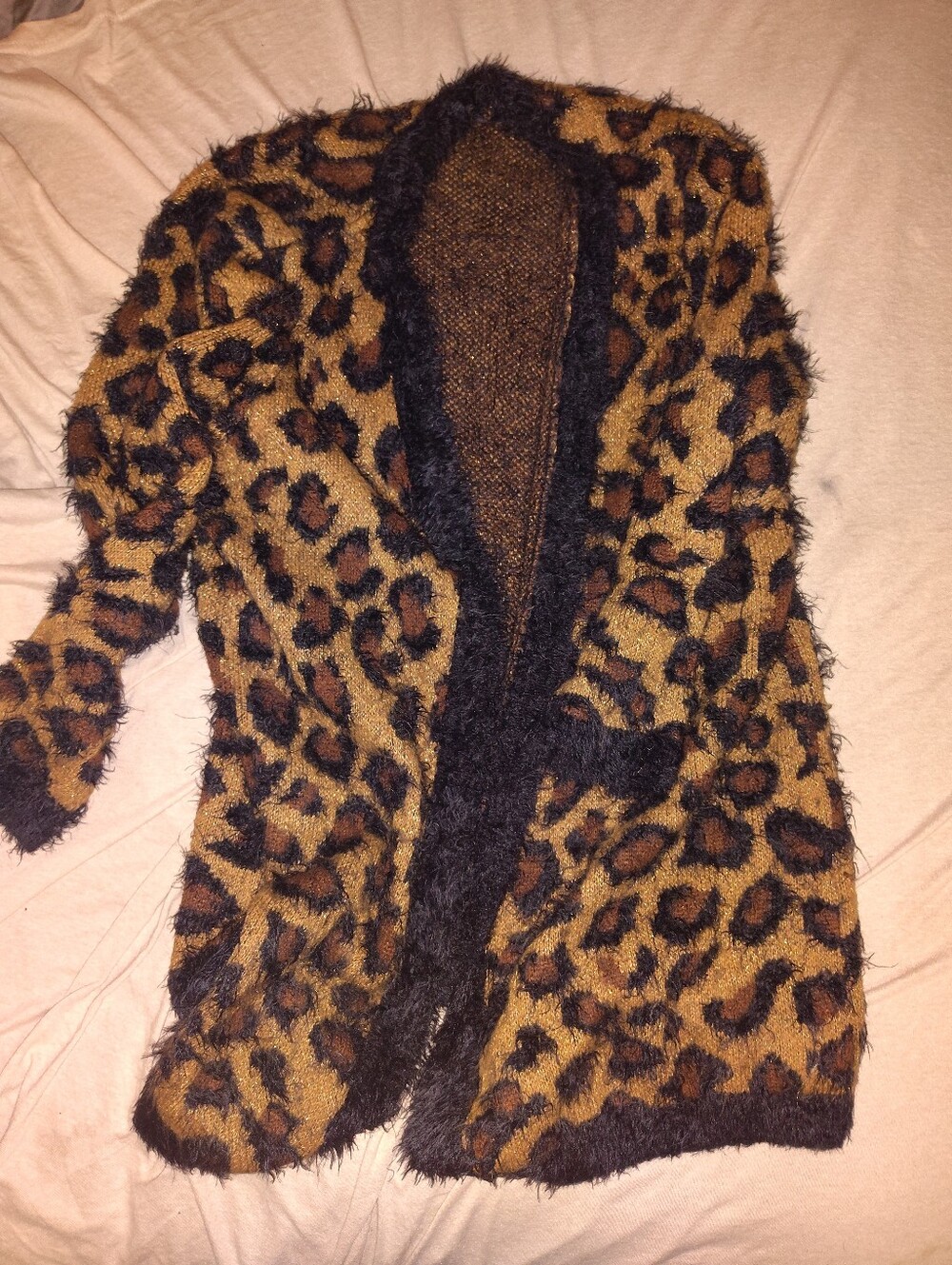 Leopard Print Fuzzy Cardigan